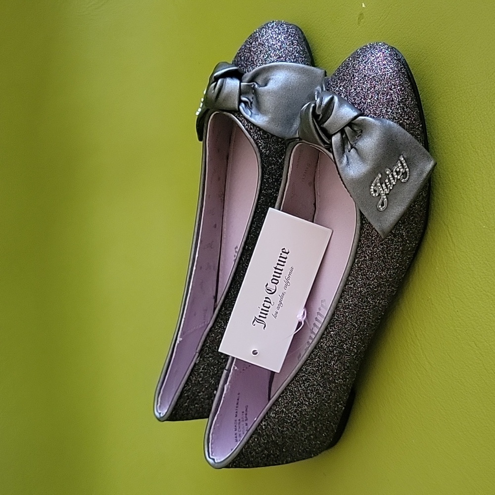 JUICY COUTURE PALM SPRING GLITTER FLAT SHOES